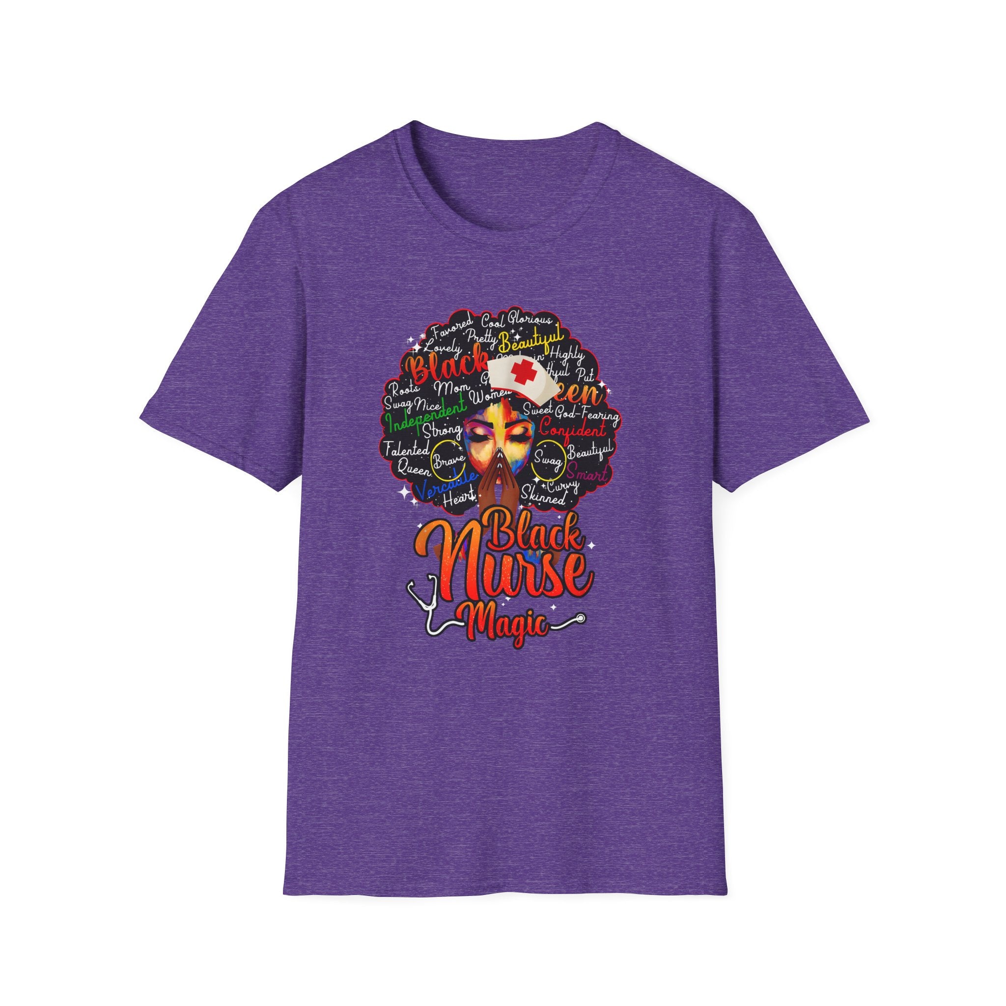Black Nurse Magic T-Shirt – Nurse w/Black Afro Graphic Tee for Black Nurses