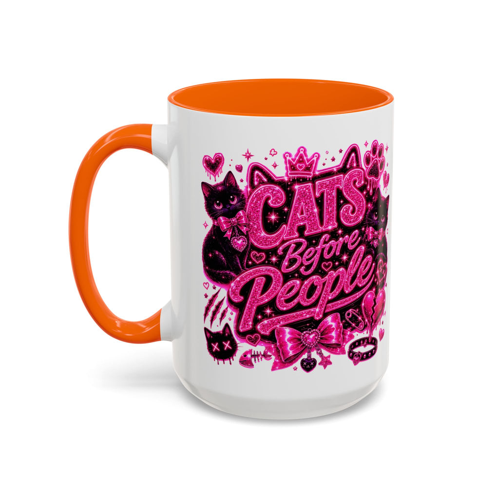 Cats Before People Coffee Mug — Pink Cat Lover Gift (11/15oz)