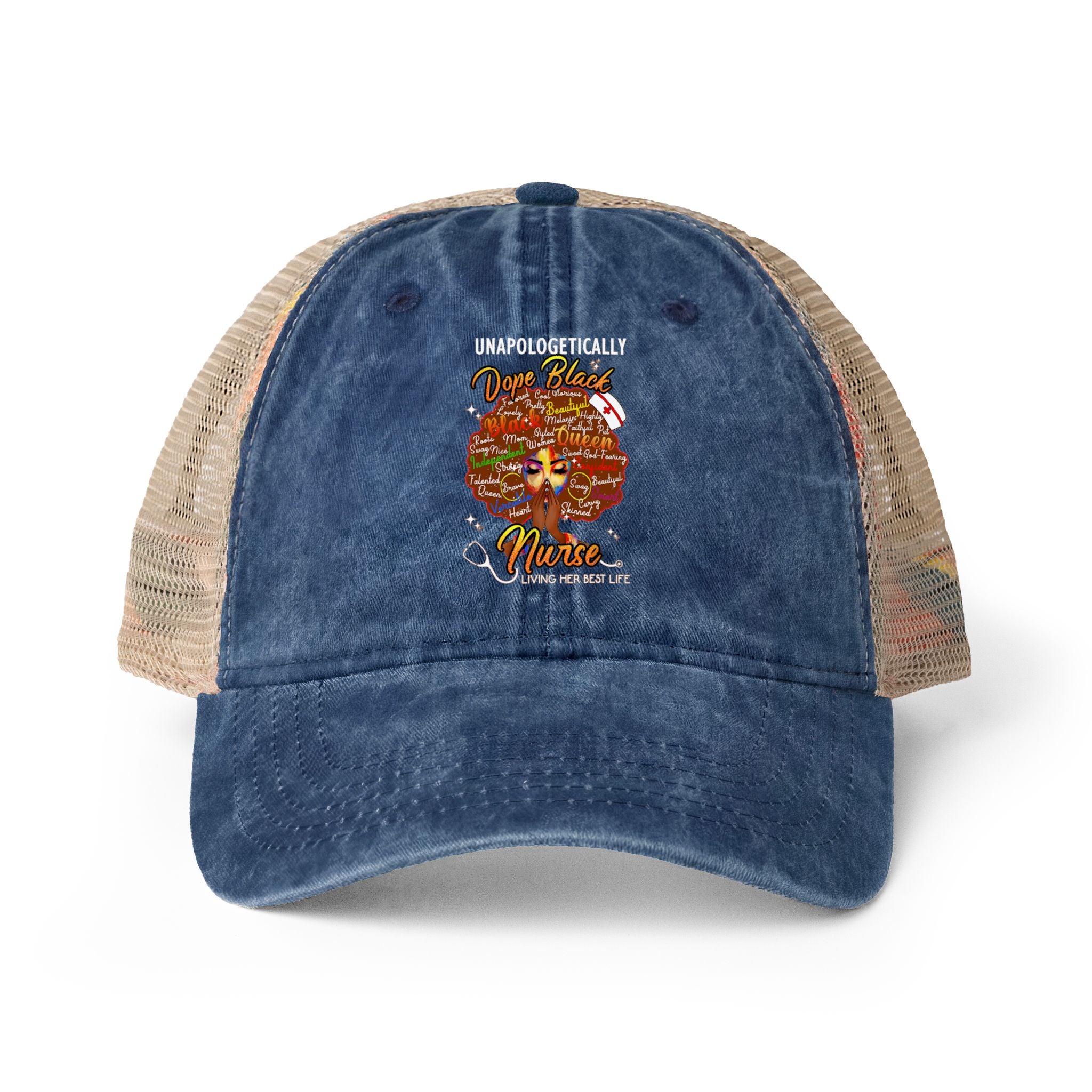 Unapologetically Dope Black Nurse - Women's Washed Mesh-Ponytail Back Cap