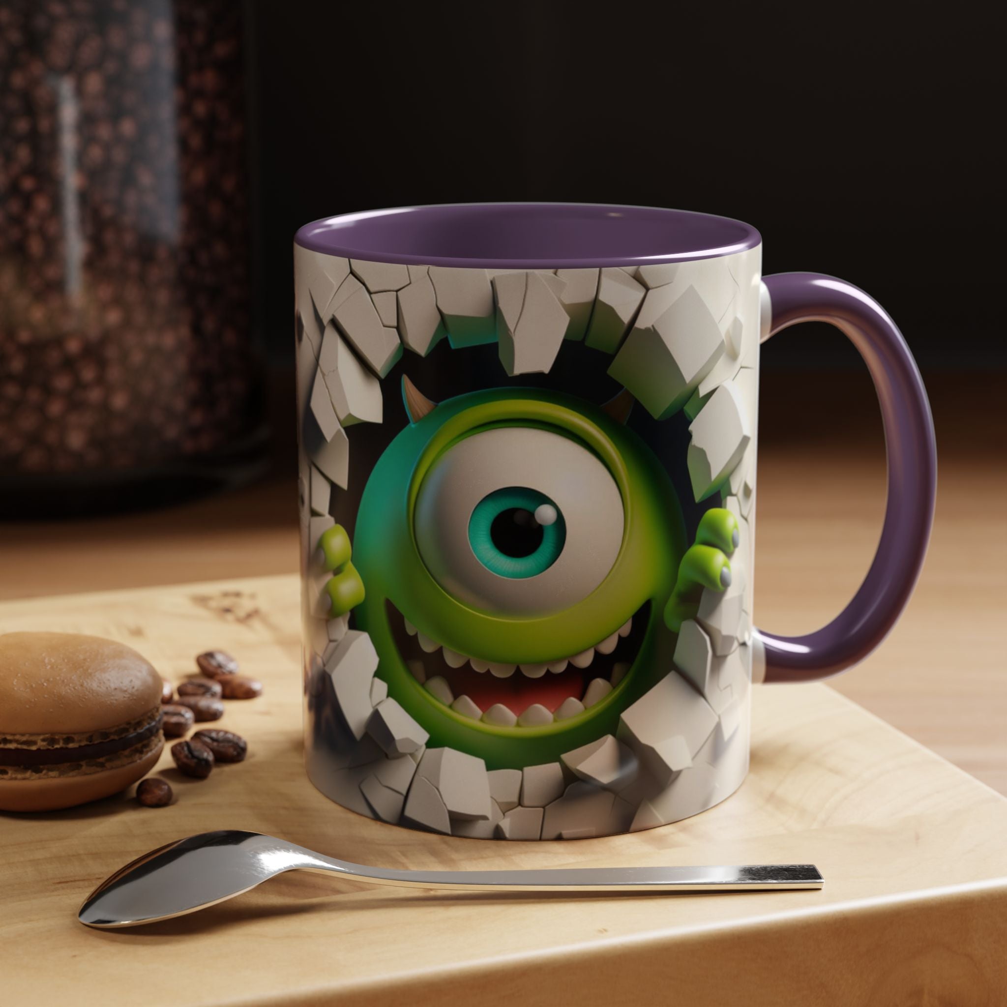 Monster's Inc Mike Peekaboo Coffee Mug – Cute One-Eyed Cartoon Accent Mug (11/15oz)