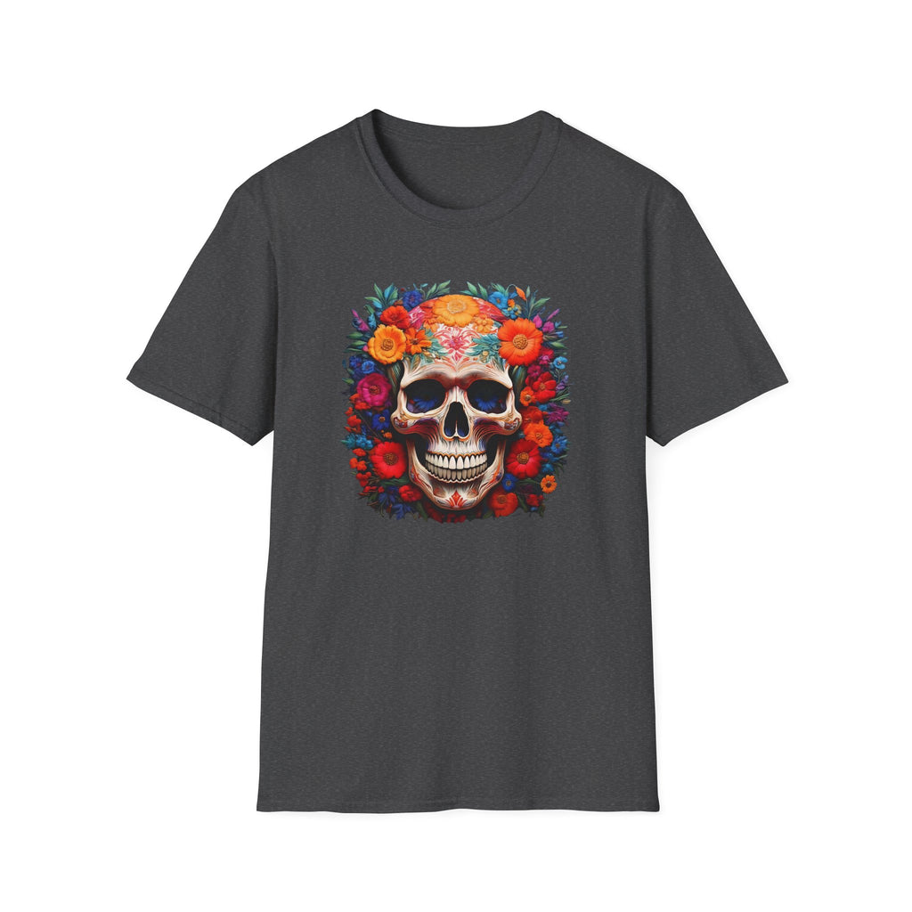 Day of the Dead Skull T-Shirt — Floral Sugar Skull Graphic Tee