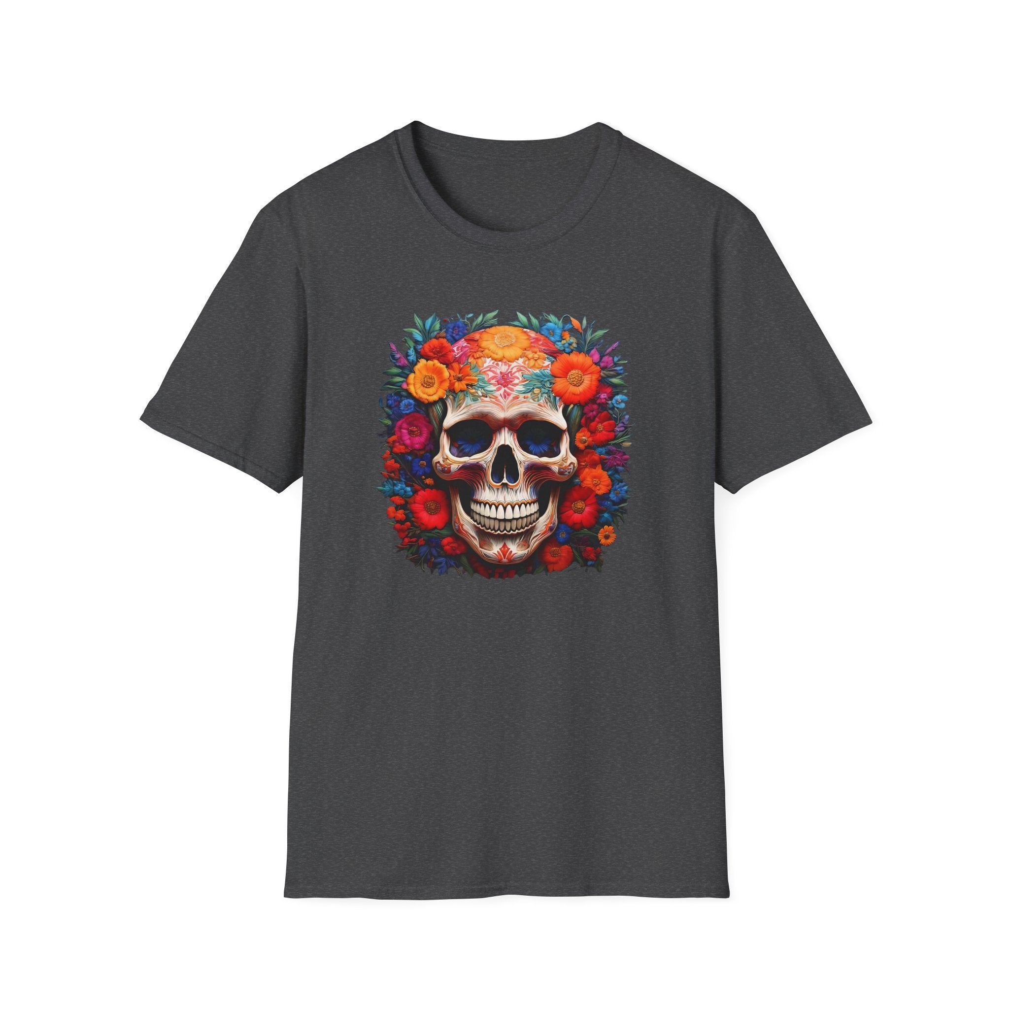 Day of the Dead Skull T-Shirt — Floral Sugar Skull Graphic Tee