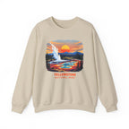 Yellowstone National Park Sunset Geyser Graphic Sweatshirt