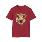 Cow Floral Tee — Cute Highland Cow Graphic T-Shirt