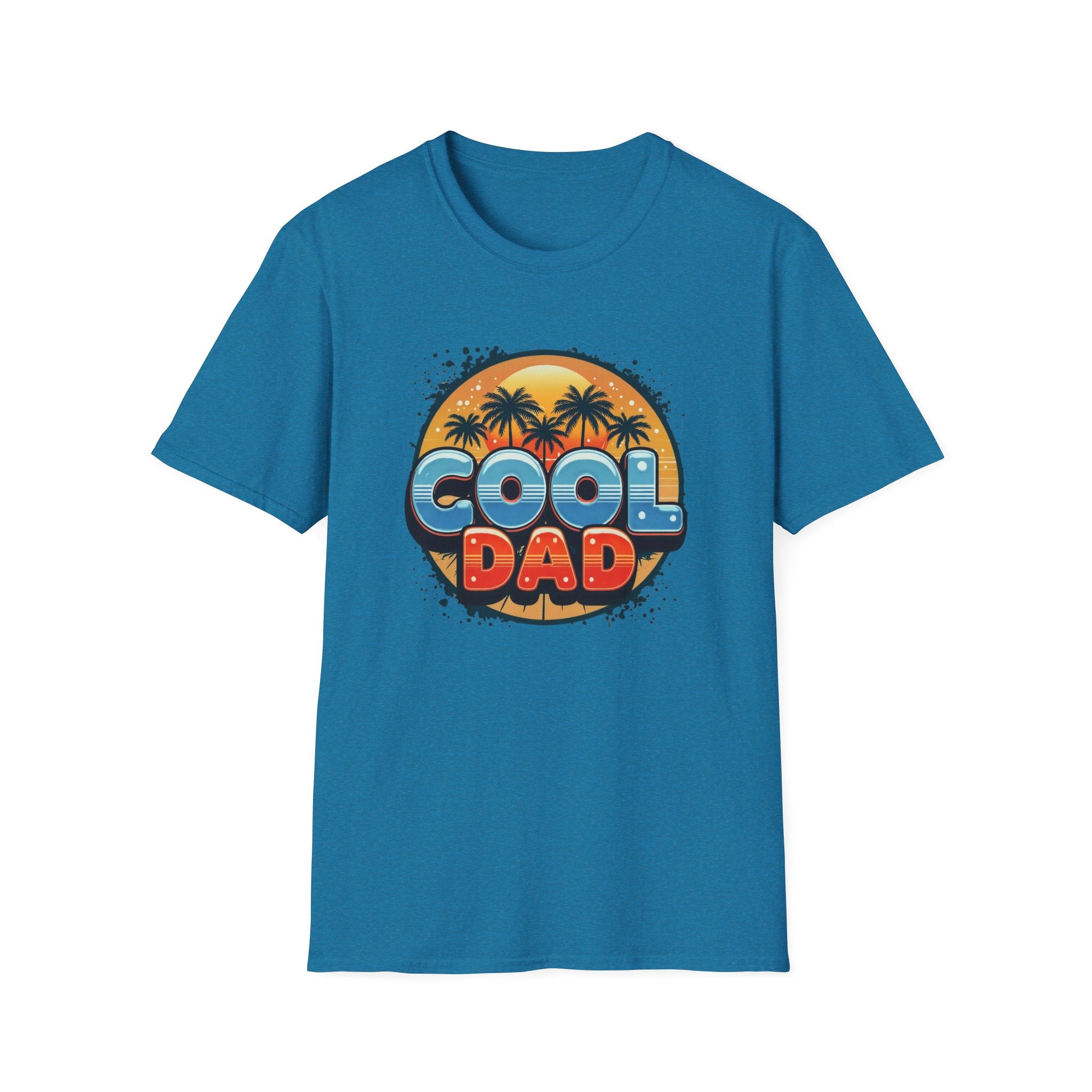 Cool Dad T-Shirt – Retro Sunset Palm Fathers Tee