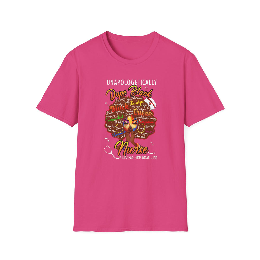 “Unapologetically Dope Black Nurse” Empowerment Tee —  Brown Afro Nurse T-Shirt