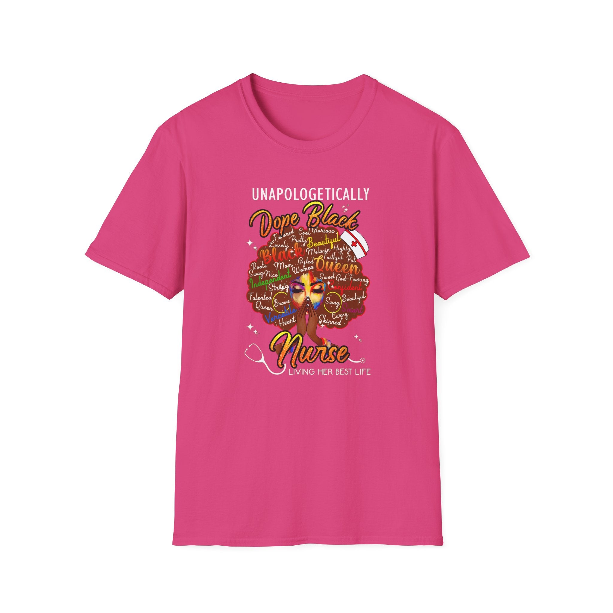 “Unapologetically Dope Black Nurse” Empowerment Tee —  Brown Afro Nurse T-Shirt