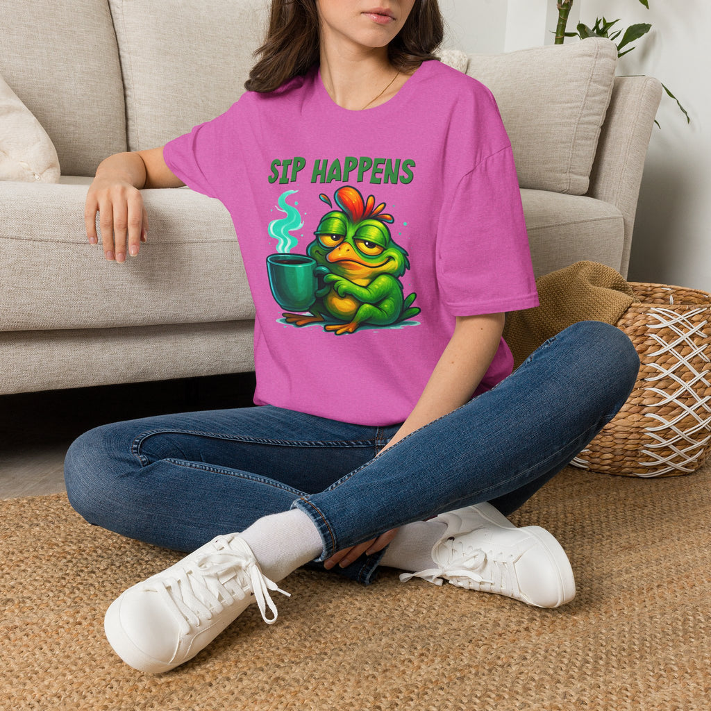 Sip Happens Frog T-Shirt — Funny Coffee Lover Tee