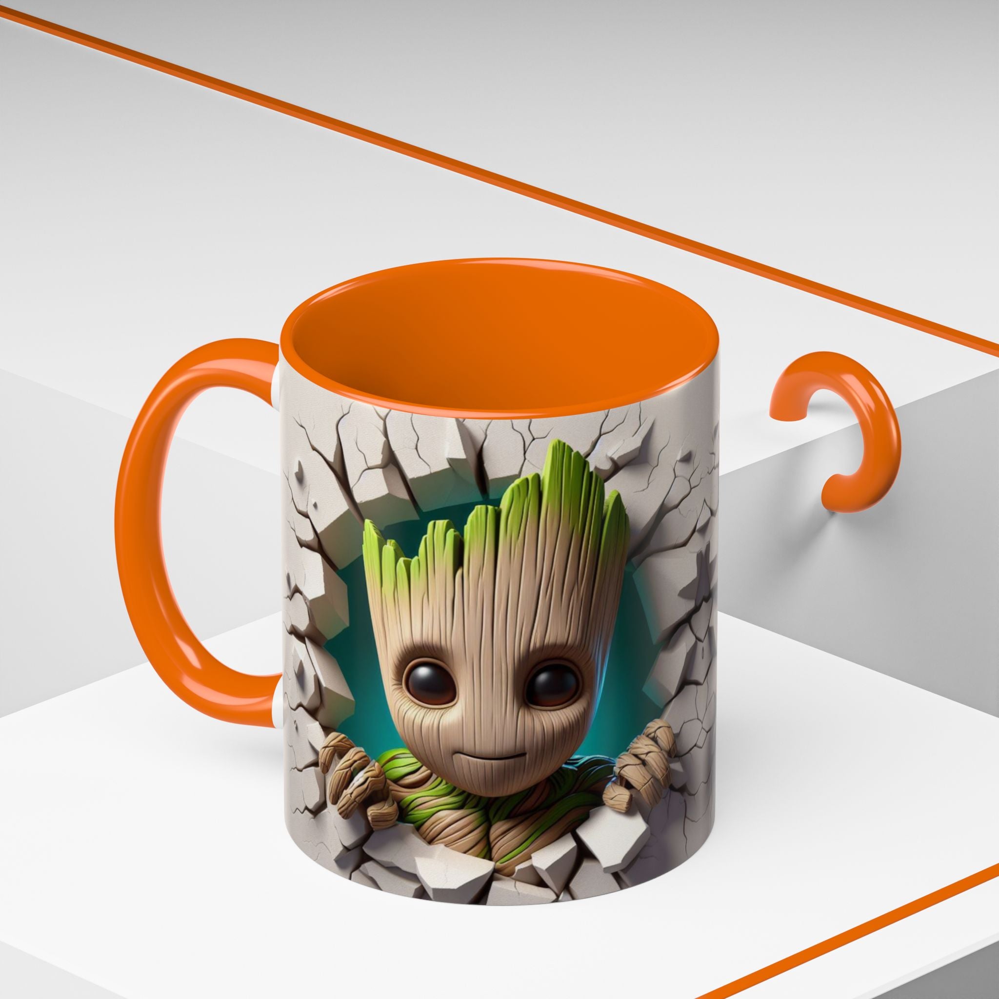 Baby Groot "Break Through" Accent Coffee Mug — Cute Guardians of the Galaxy Pop Art Gift (11/15 oz)