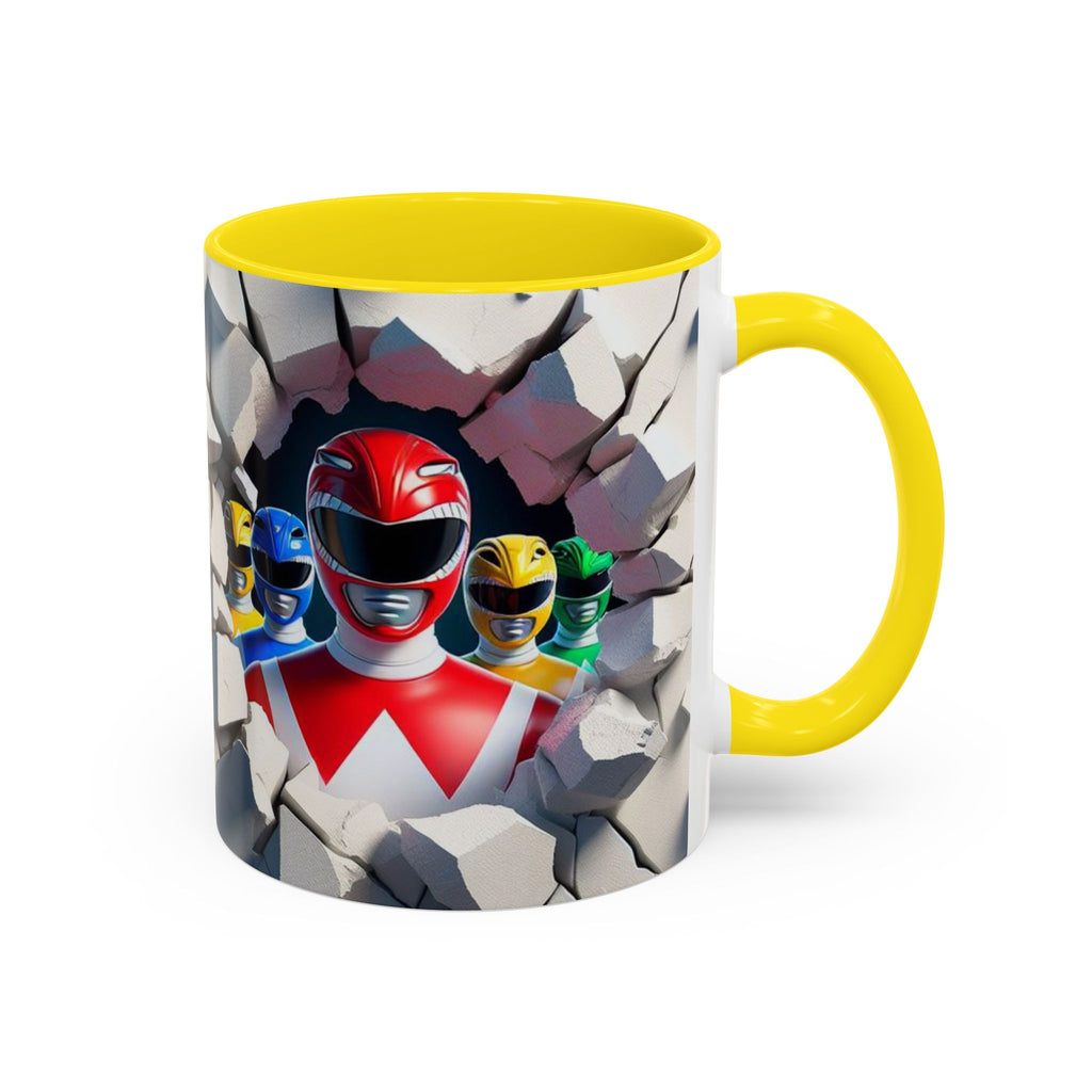 Power Rangers Coffee Mug — Retro Superhero Team Design (11/15 oz)