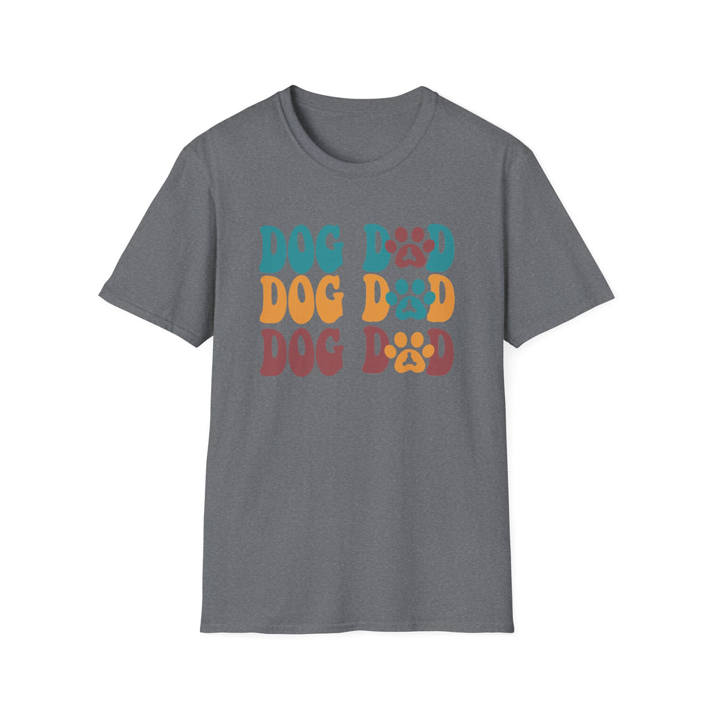 Dog Dad Retro Paw Graphic T-Shirt