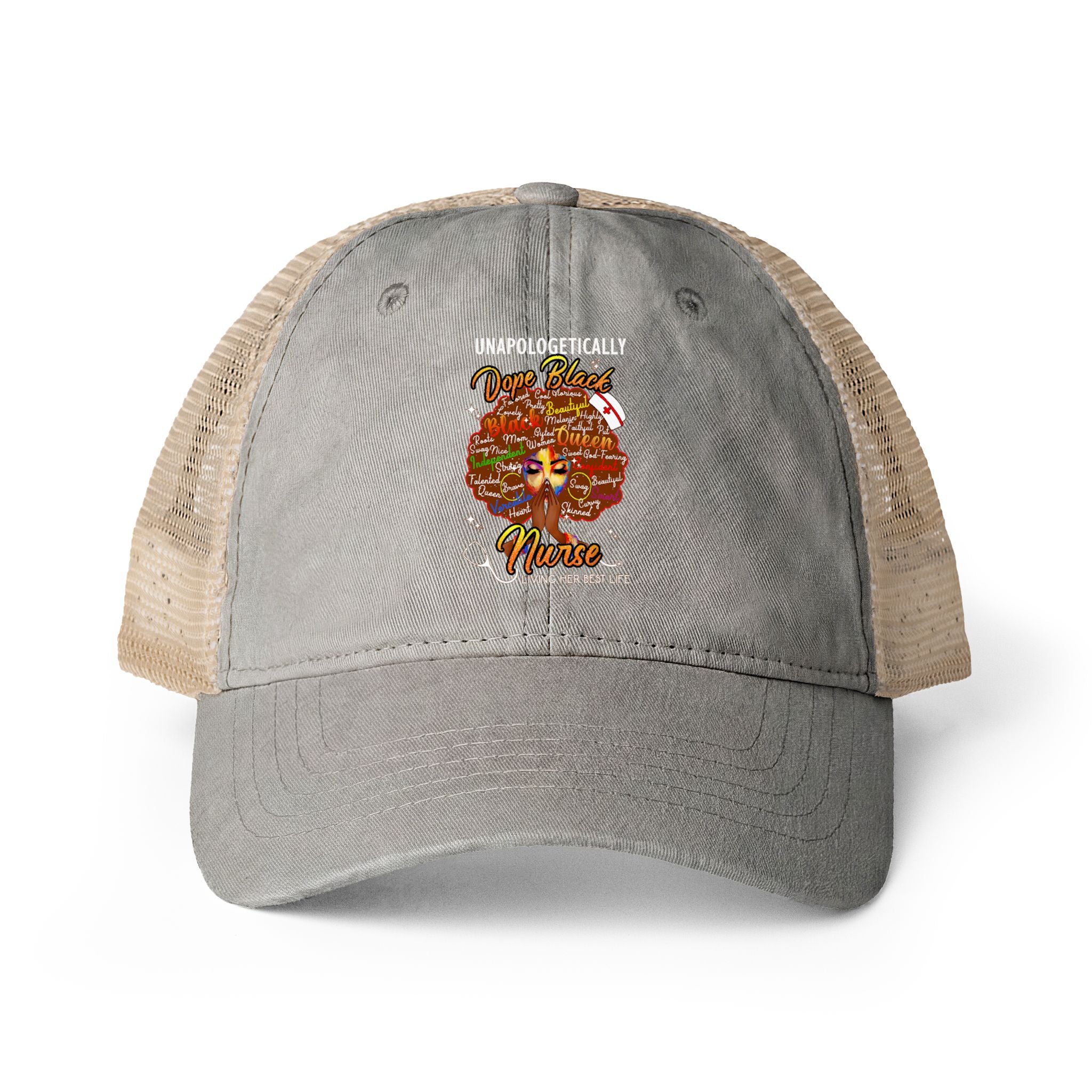 Unapologetically Dope Black Nurse - Women's Washed Mesh-Ponytail Back Cap