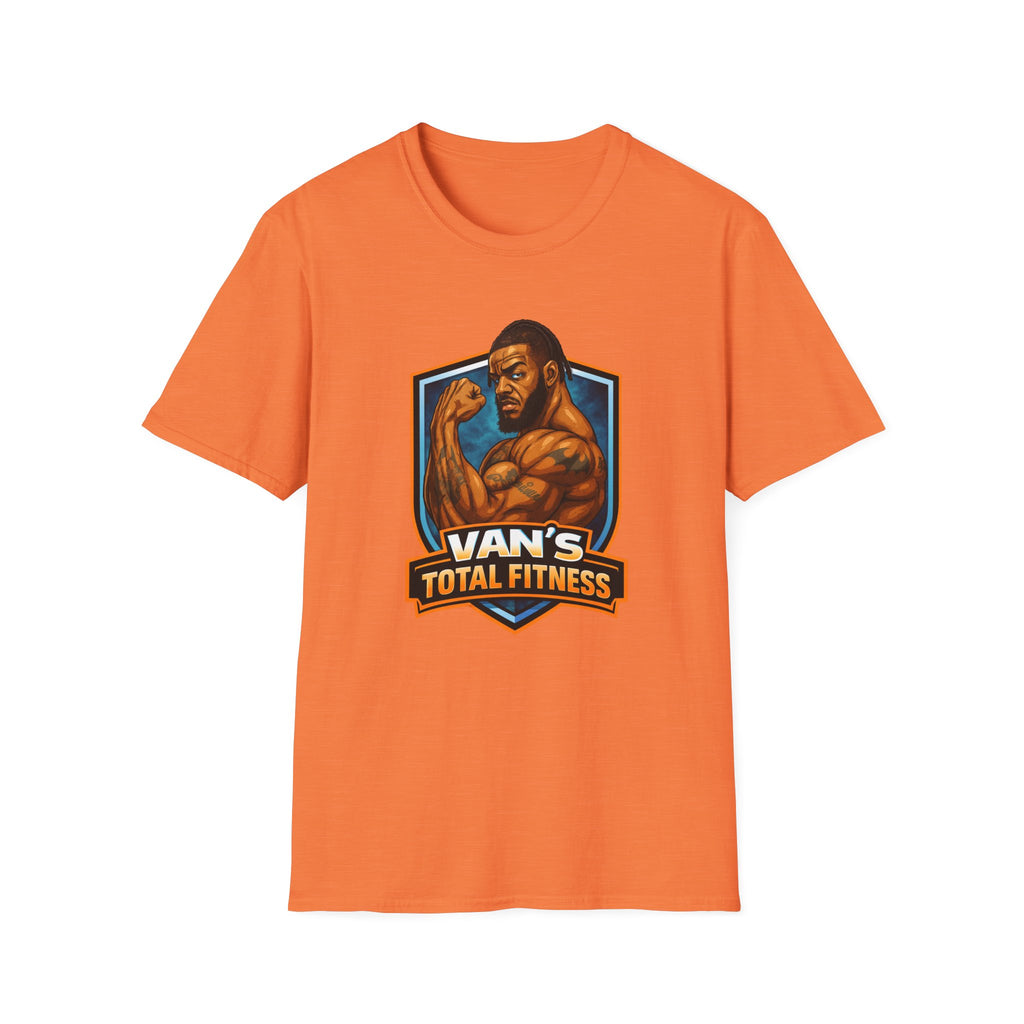 Van's Total Fitness T-Shirt | Muscular Bodybuilder Logo Tee