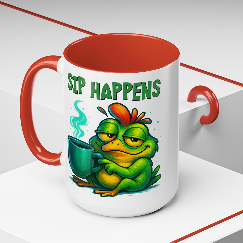 Sip Happens Coffee Mug — Funny Frog Coffee Cup (11/15oz)