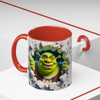 Shrek Peekaboo Accent Coffee Mug — Funny Green Ogre Ceramic 11/15oz