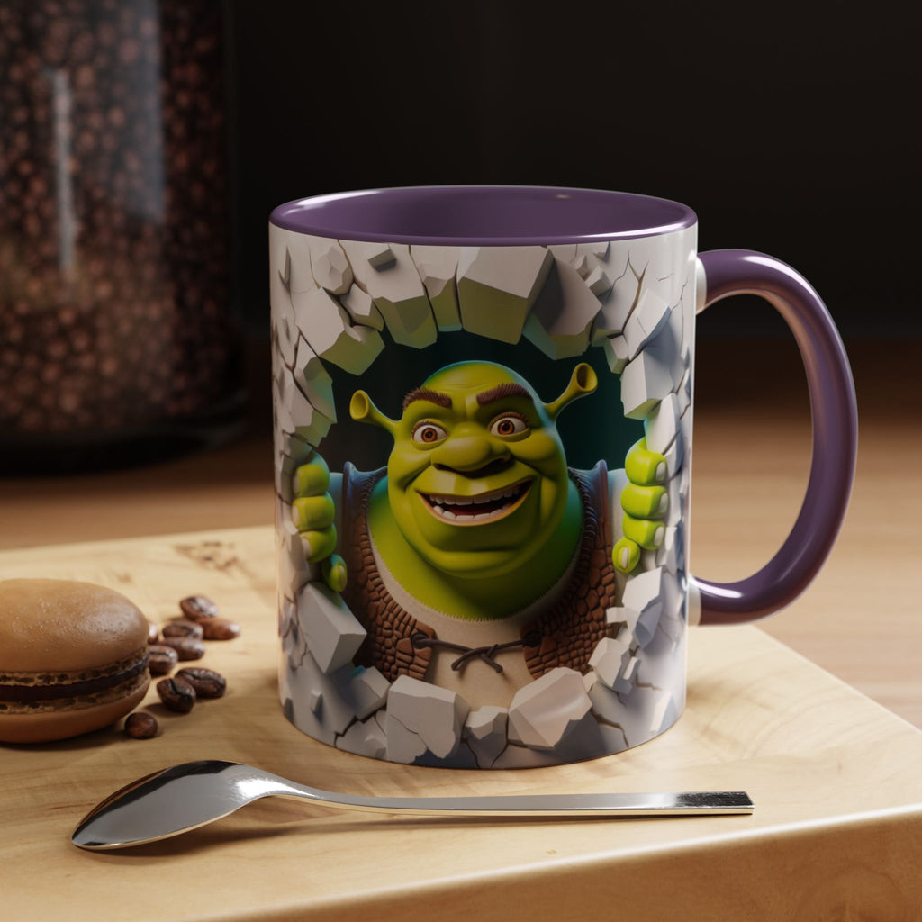 Shrek Peekaboo Accent Coffee Mug — Funny Green Ogre Ceramic 11/15oz