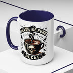 Death Before Decaf Coffee Mug — Skull Coffee Lover Gift (11/15oz)