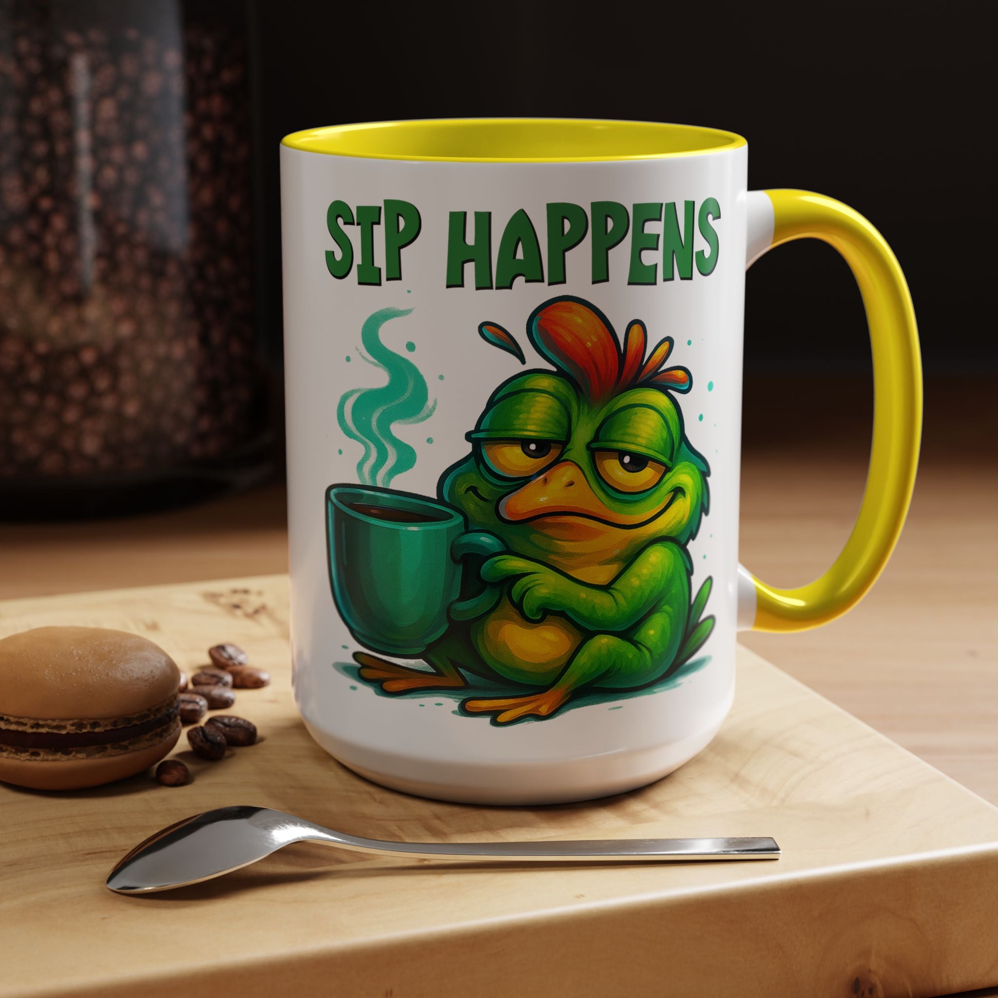 Sip Happens Coffee Mug — Funny Frog Coffee Cup (11/15oz)