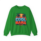 Cool Mama Crewneck Sweatshirt — Retro Sunset Palm Graphic for Moms