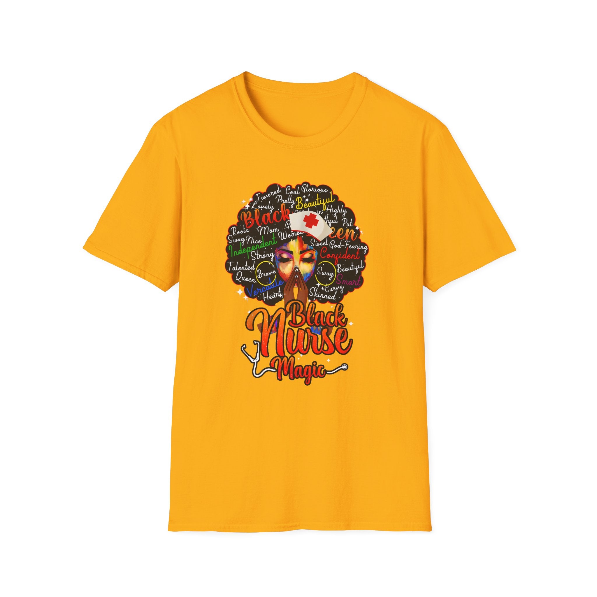 Black Nurse Magic T-Shirt – Nurse w/Black Afro Graphic Tee for Black Nurses