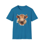 Cow Floral Tee — Cute Highland Cow Graphic T-Shirt