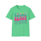 Retro 'Proud Black Woman' T-Shirt — Colorful Floral Graphic Tee
