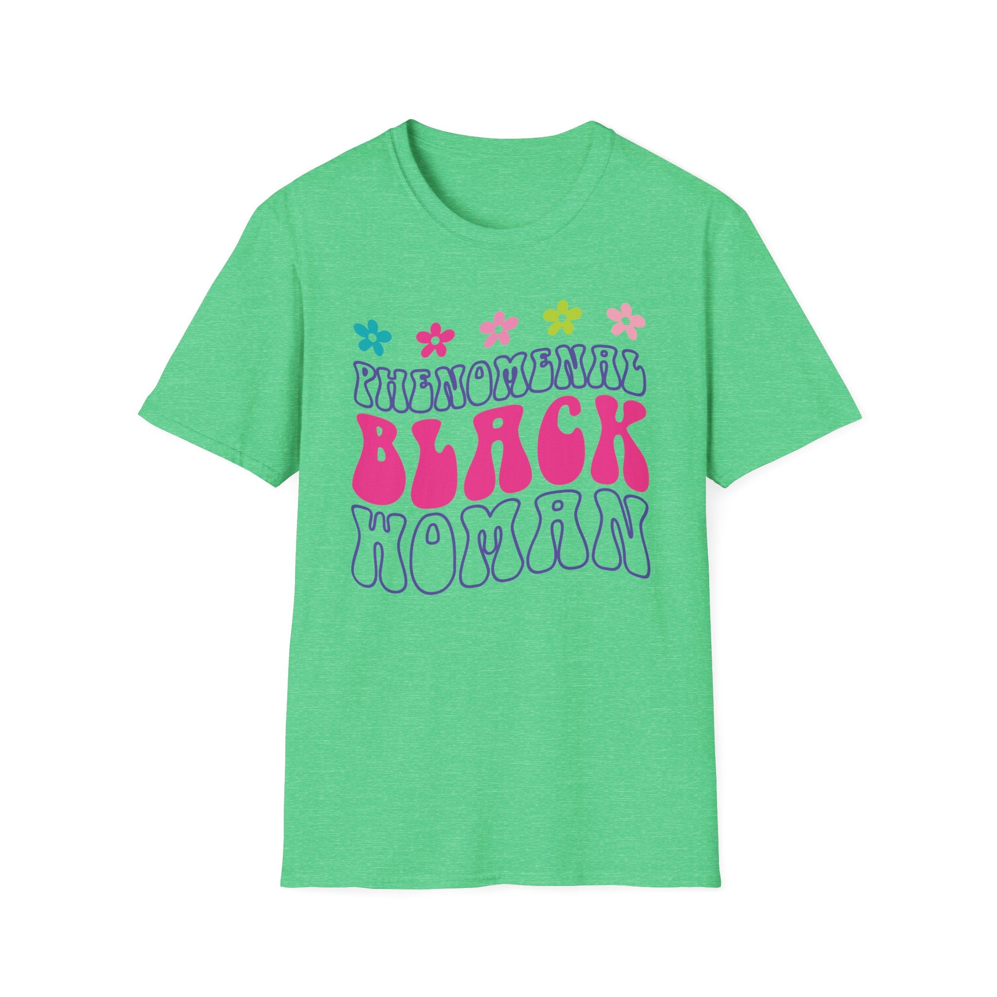 Retro 'Proud Black Woman' T-Shirt — Colorful Floral Graphic Tee