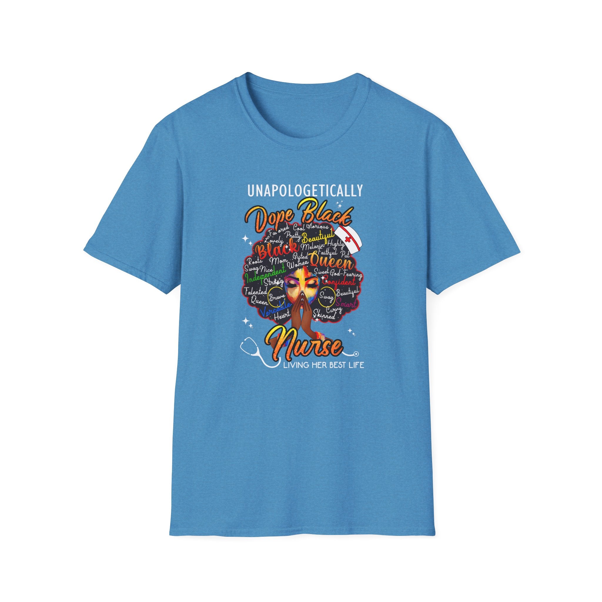 "Unapologetically Dope" Inspirational African American Nurse Tee — Black Afro Nurse T-Shirt