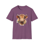 Cow Floral Tee — Cute Highland Cow Graphic T-Shirt