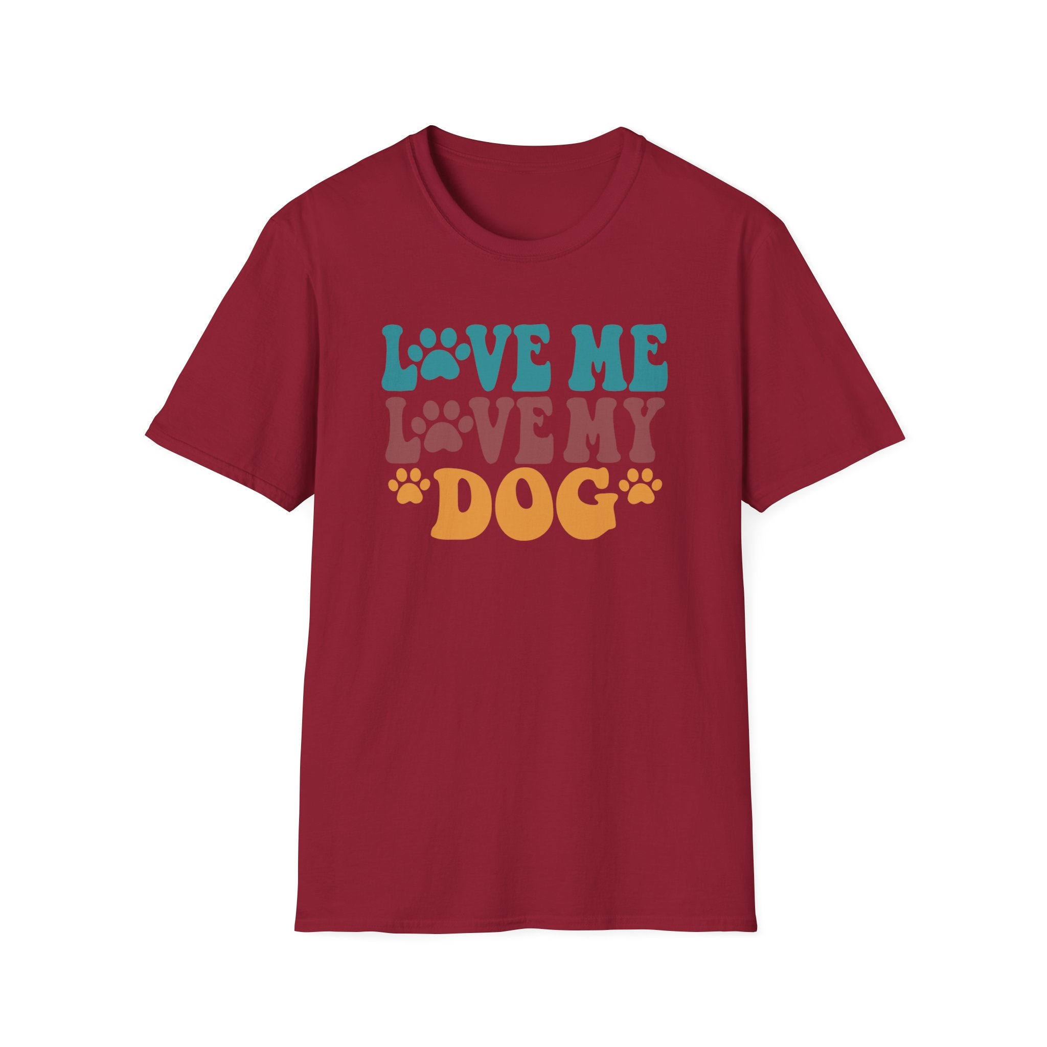 Love Me Love My Dog T-Shirt — Retro Paw Print Dog Lover Tee