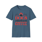 Dogs Books & Coffee T-Shirt (Red) — Dog Lover Reading & Coffee Tee