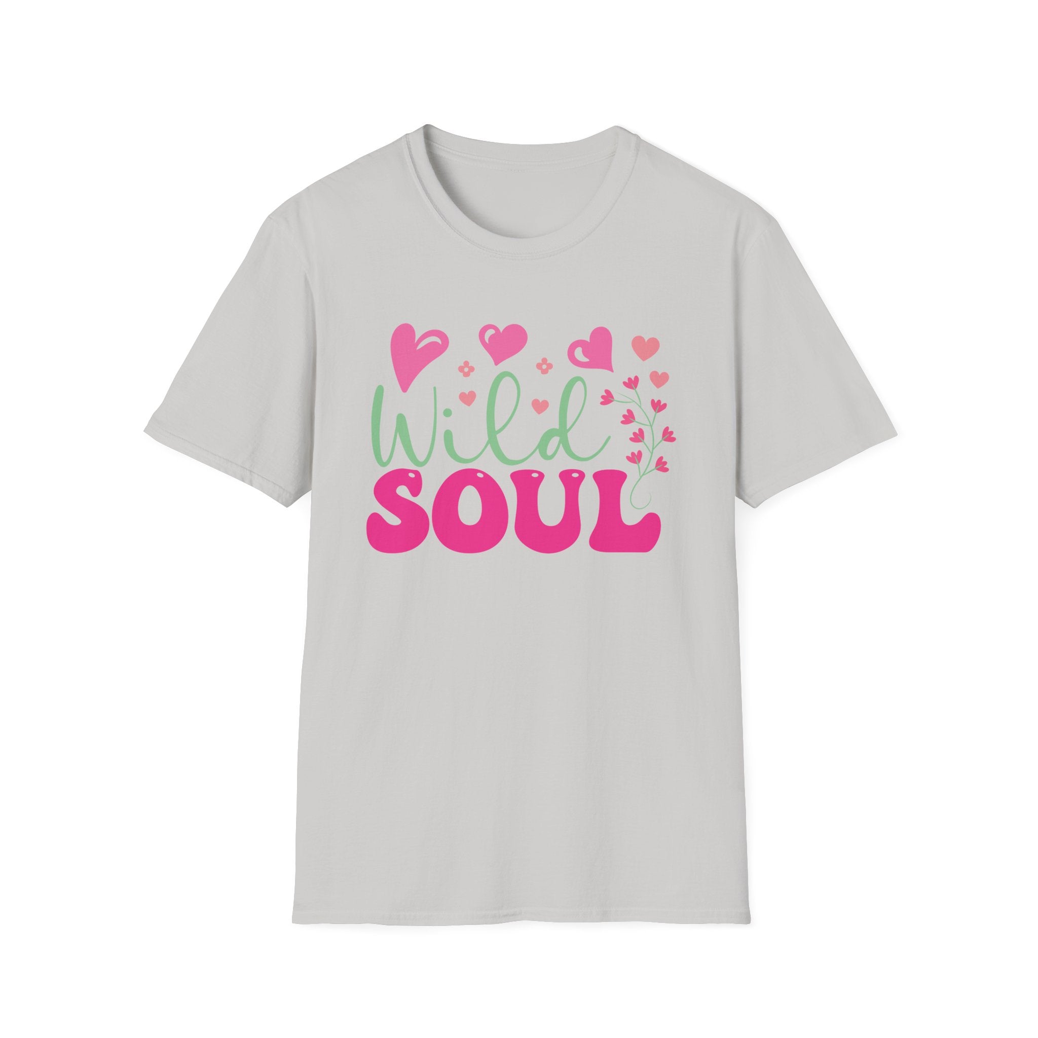 Wild Soul T-Shirt — Pink & Green Heart Graphic Tee
