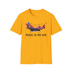 Music Is My Life T-Shirt — Colorful Piano Splash Graphic Tee