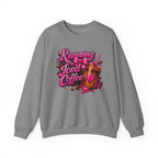 "Running On Iced Coffee" Graphic Cozy Coffee Lover — Pullover Crewneck Sweatshirt