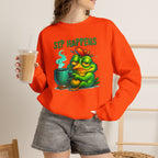 Sip Happens Sweatshirt — Funny Frog Coffee Crewneck
