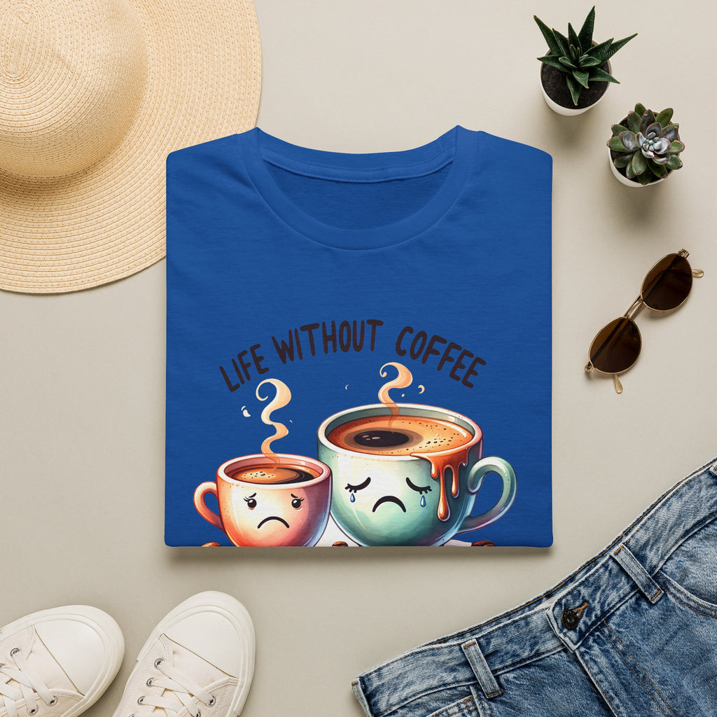 Coffee T-Shirt — "Life Without Coffee is Depresso" Cute Sad Coffee Tee