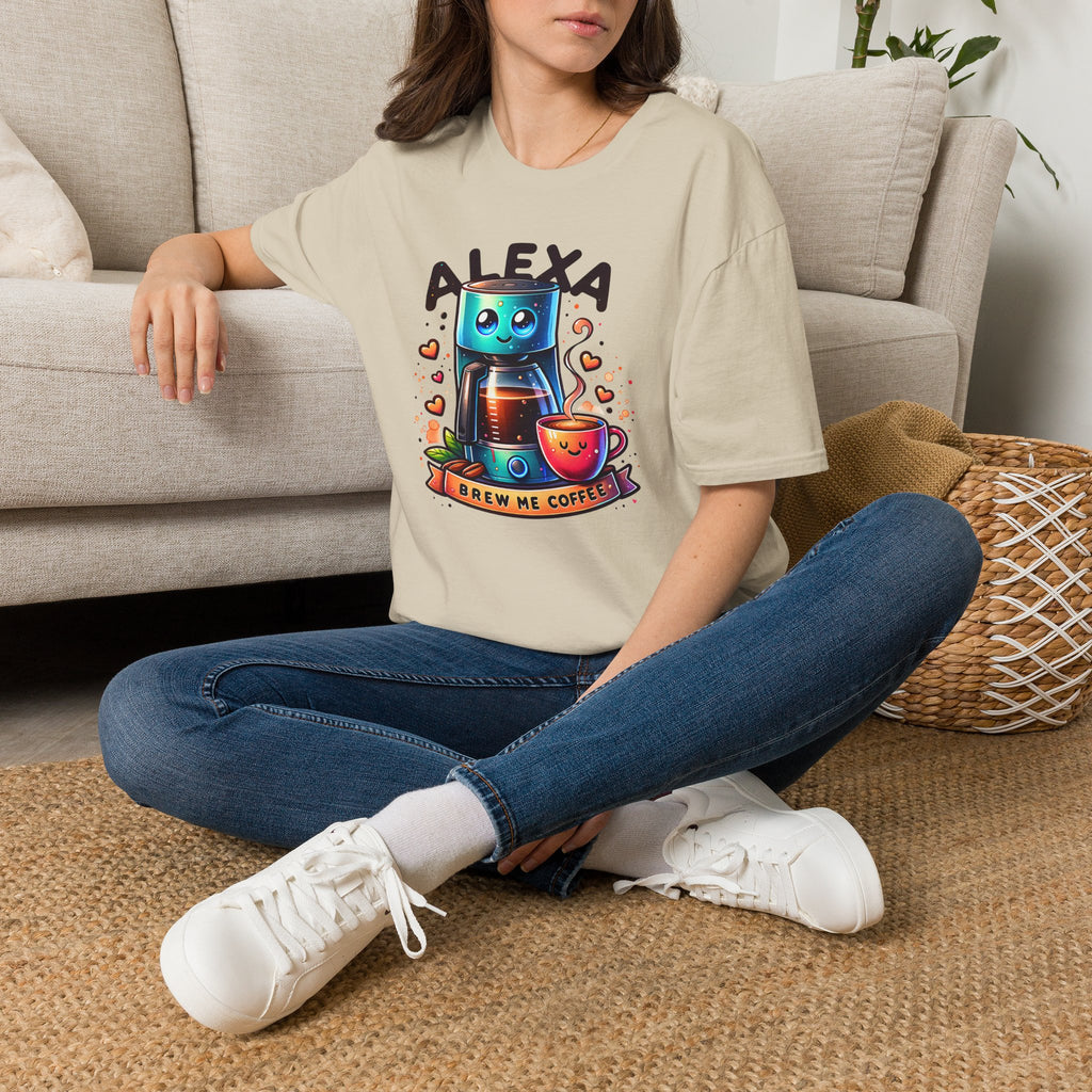 Alexa Coffee Robot T‑Shirt — Cute Brew Me Coffee Tee for Coffee Lovers