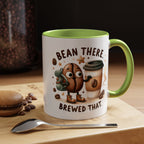 Bean There Brewed That Coffee Mug — Cute Coffee Bean & Cup Accent Mug (11/15oz)