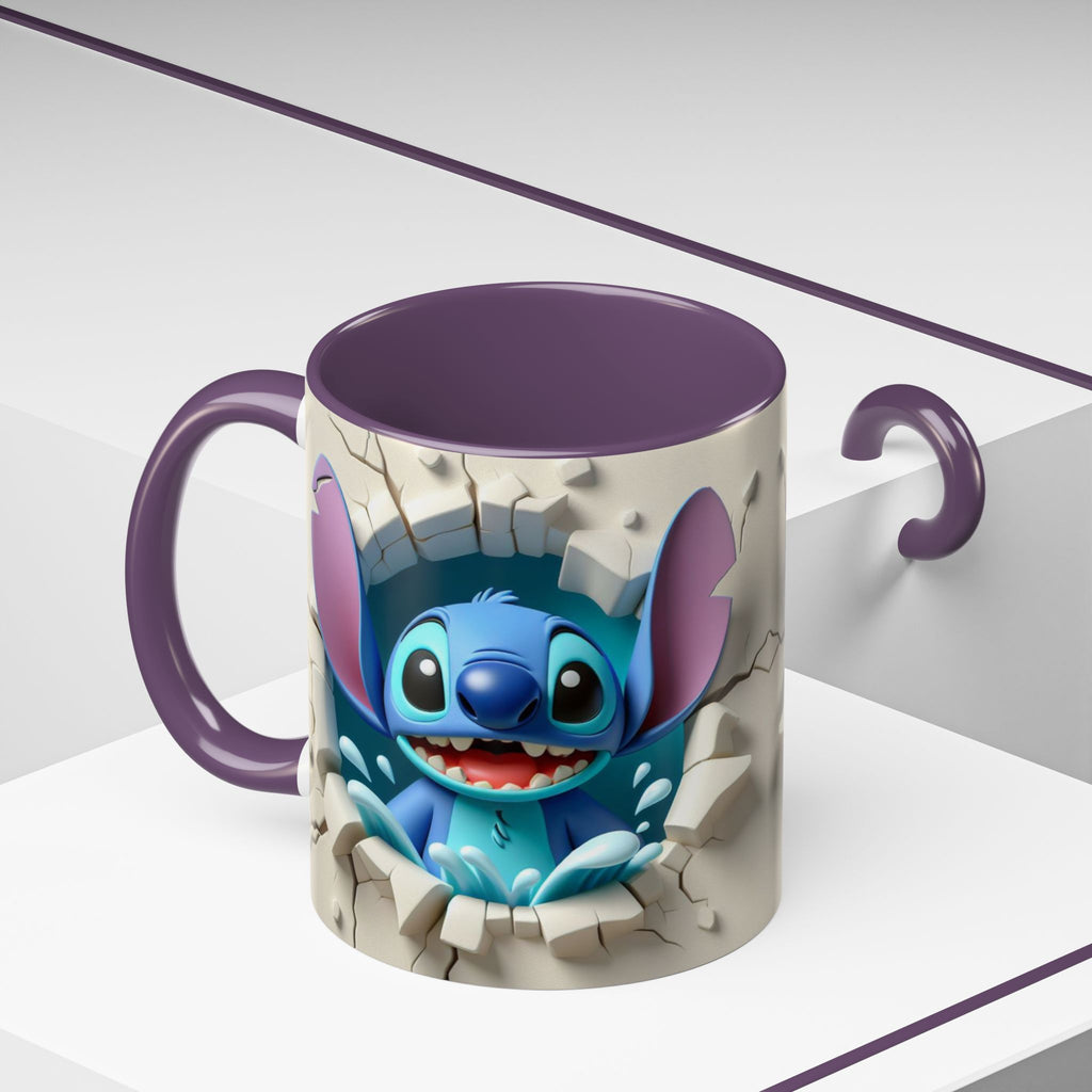 Stitch Peekaboo Accent Coffee Mug – Cute Alien Character 11/15oz