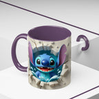 Stitch Peekaboo Accent Coffee Mug – Cute Alien Character 11/15oz