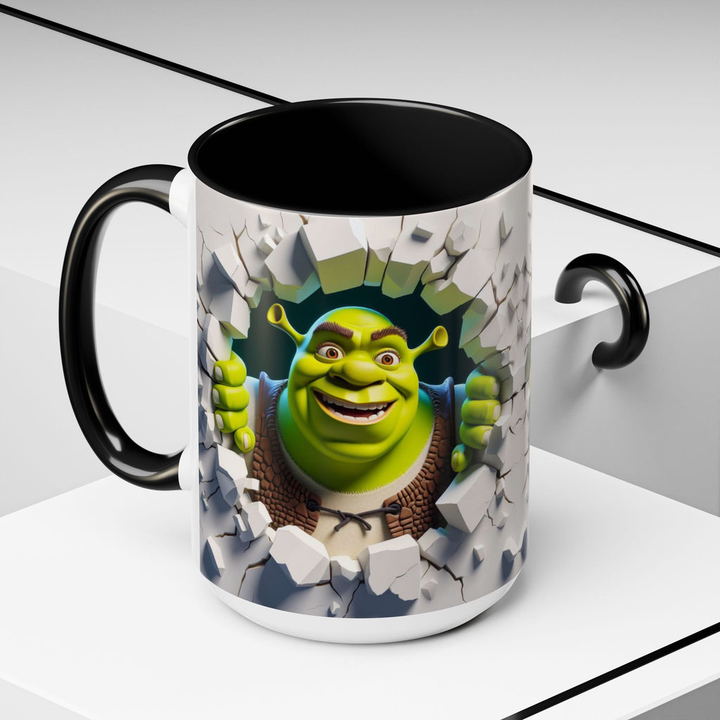 Shrek Peekaboo Accent Coffee Mug — Funny Green Ogre Ceramic 11/15oz