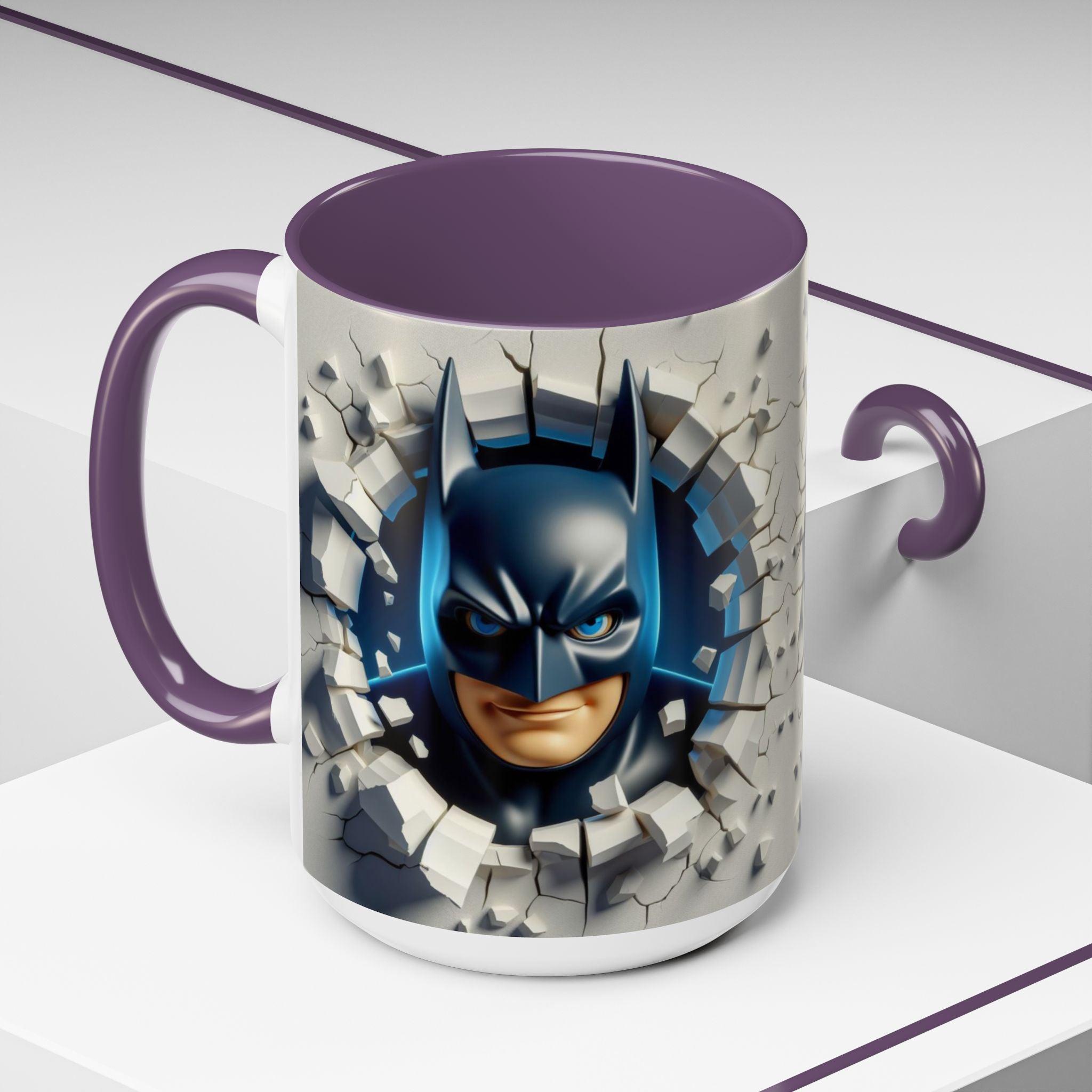 Batman "Break Through" Accent Mug — Superhero Coffee Cup (11/15oz)