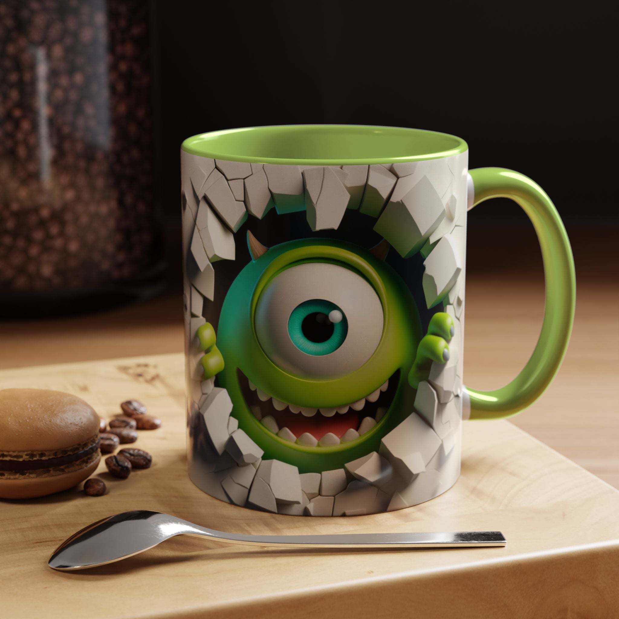 Monster's Inc Mike Peekaboo Coffee Mug – Cute One-Eyed Cartoon Accent Mug (11/15oz)