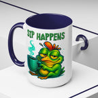 Sip Happens Coffee Mug — Funny Frog Coffee Cup (11/15oz)