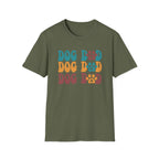 Dog Dad Retro Paw Graphic T-Shirt