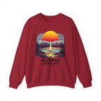 Yellowstone National Park Sweatshirt — Retro Sunset Geyser Crewneck