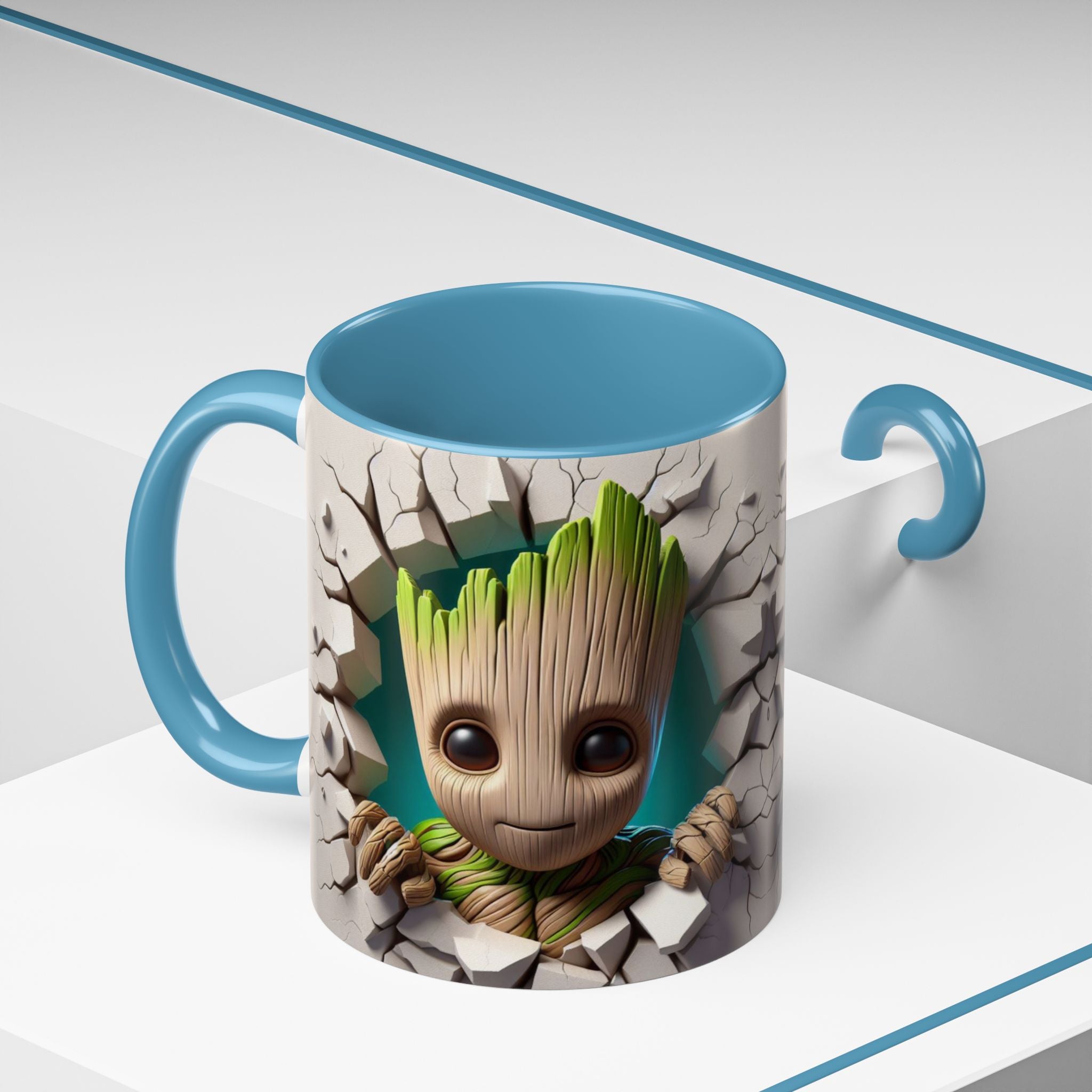 Baby Groot "Break Through" Accent Coffee Mug — Cute Guardians of the Galaxy Pop Art Gift (11/15 oz)
