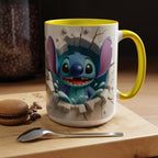 Stitch Peekaboo Accent Coffee Mug – Cute Alien Character 11/15oz