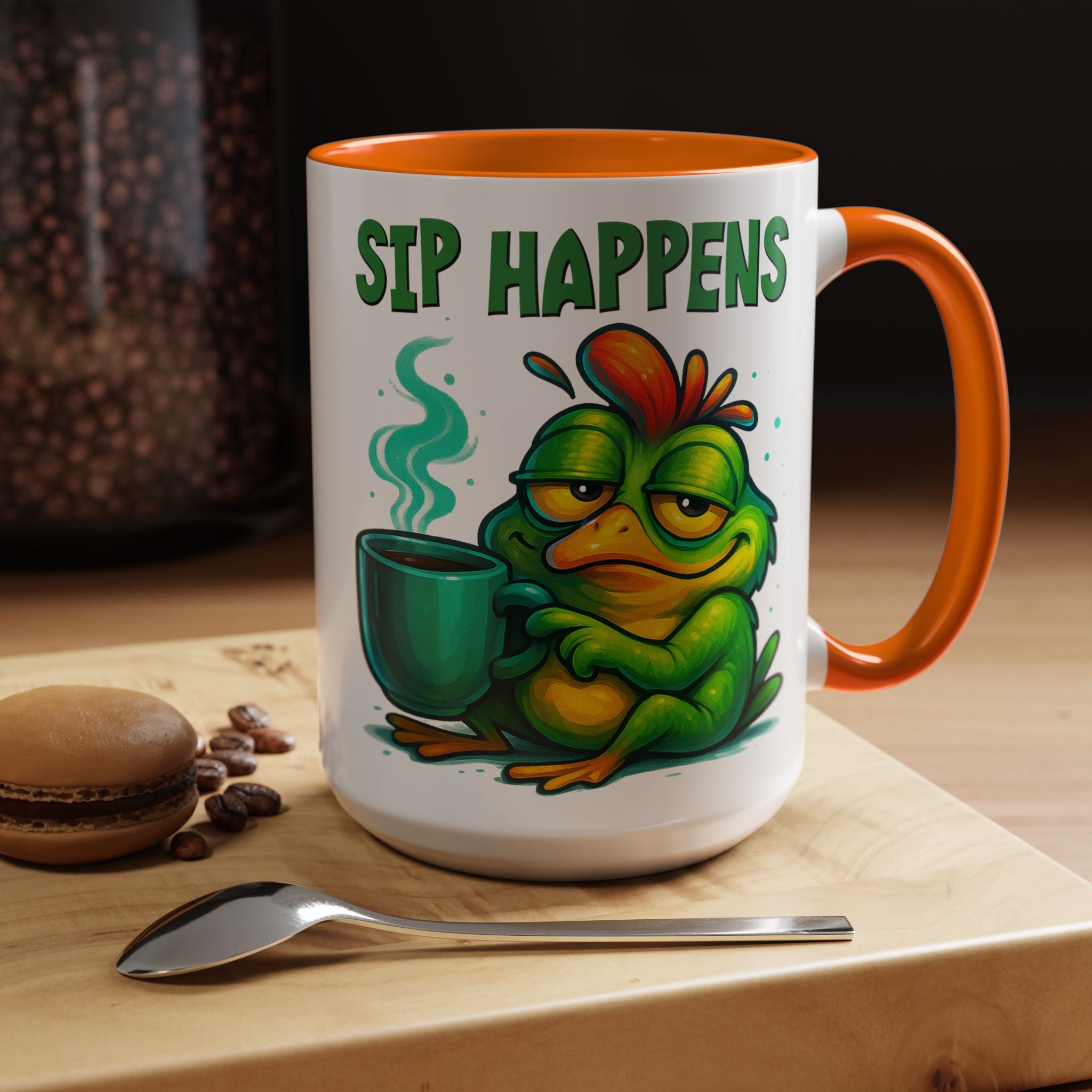 Sip Happens Coffee Mug — Funny Frog Coffee Cup (11/15oz)