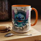 Stitch Peekaboo Accent Coffee Mug – Cute Alien Character 11/15oz